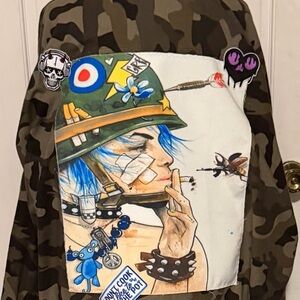 Wild Fable Camouflage Button Down Shirt with Patches